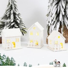Lighted Wooden Snow Village