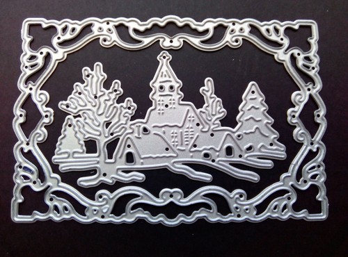 Christmas winter village scene
